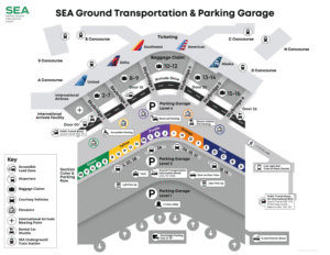 SEA Airport ground transportation map