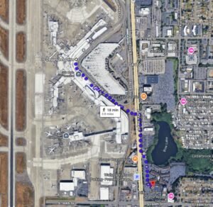 Walking route from SEA Airport to DoubleTree by Hilton Seattle Airport